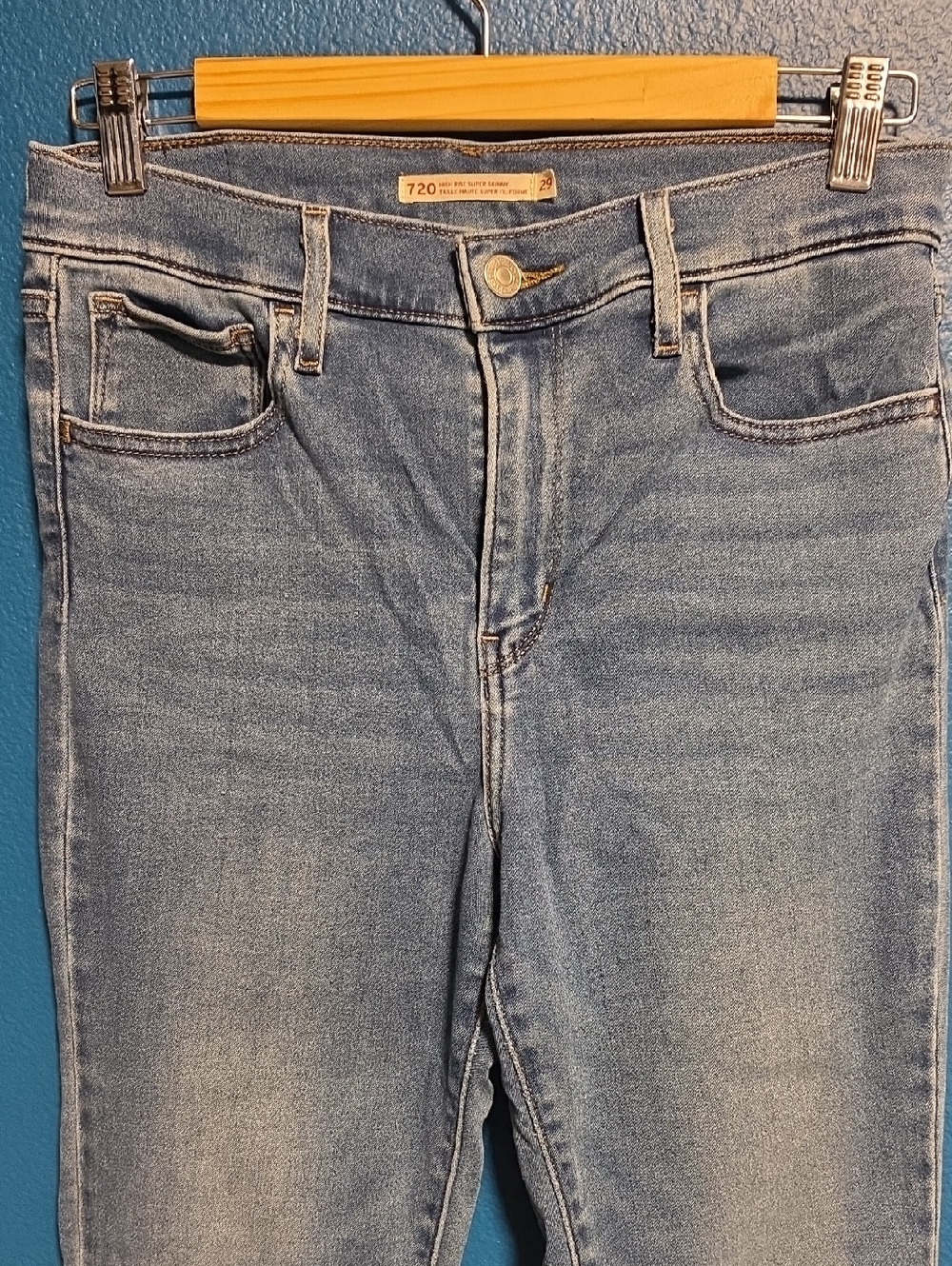 Levi's 720 High-Rise Skinny Jeans in Light Blue Wash